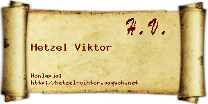 Hetzel Viktor névjegykártya